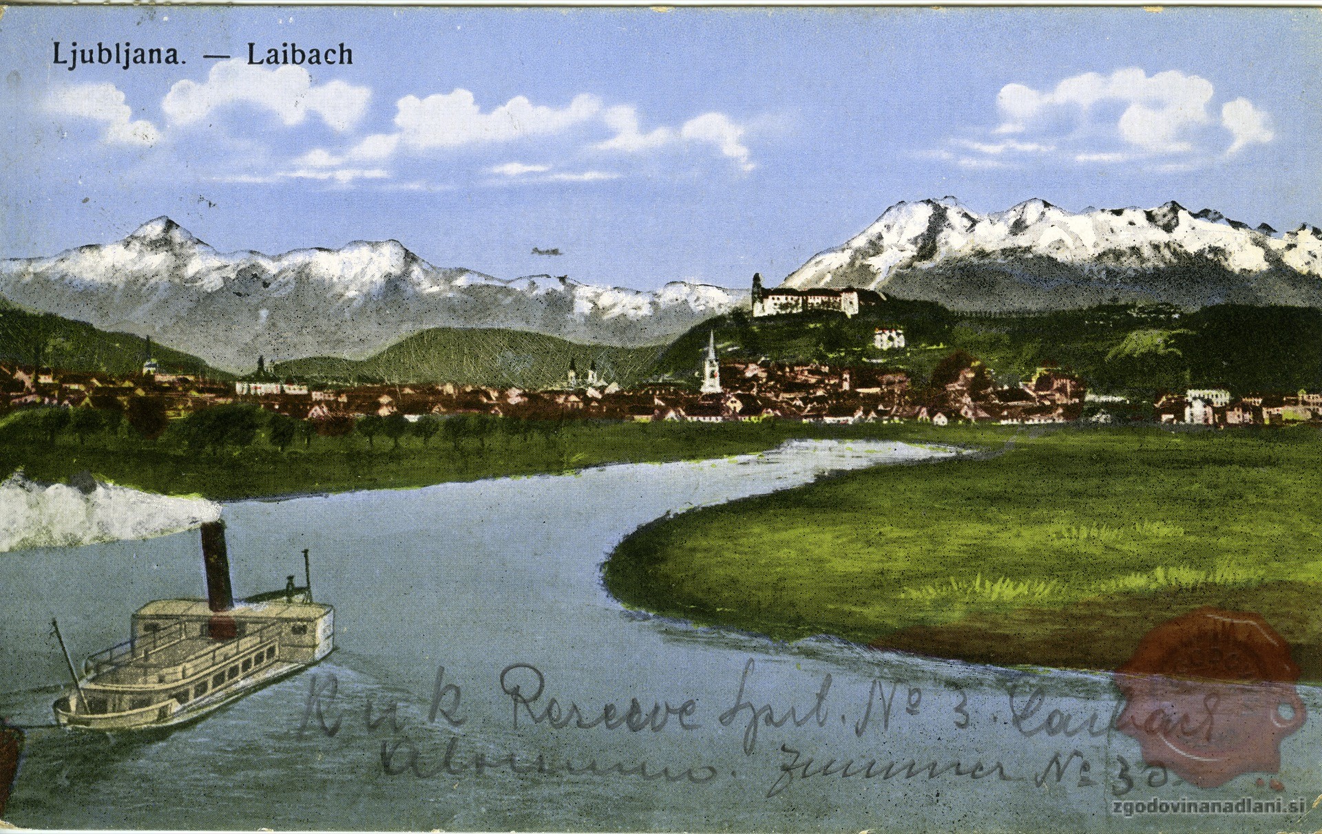 Ljubljana_Grad_Kamniške_planine_Ljubljanica_1908_1918