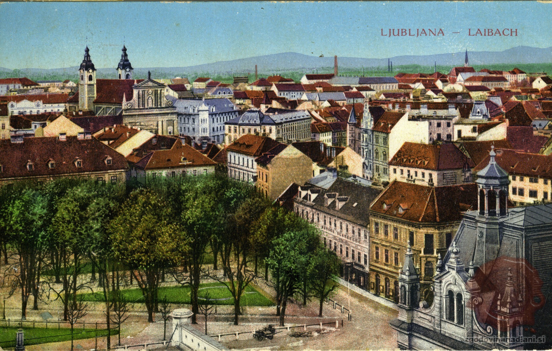 Ljubljana_Kongresni_trg_Univerza_Franciskanska_Cerkev_1916