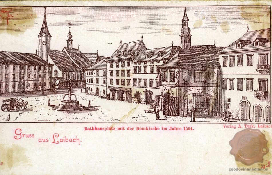 Ljubljana_Mestni_trg_Rotovž_stolnica_sv._Nikolaja_Robbov_vodnjak