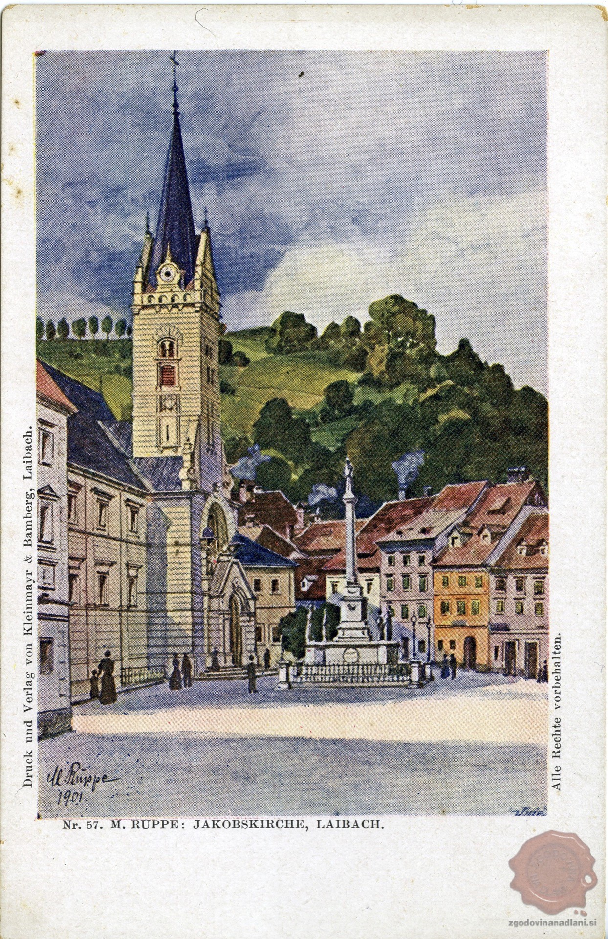 Ljubljana_Šentjakobski_trg_Šentjakobska_cerkev_1901