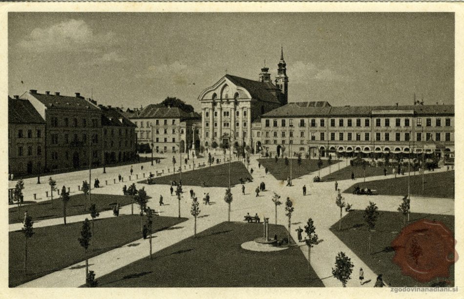 Ljubljana_Park_Zvezda_Uršulinska_cerkev_1940
