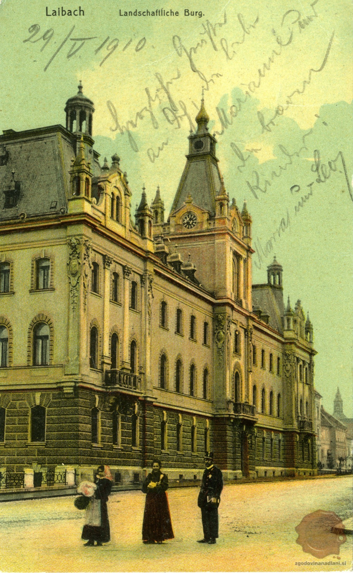 Ljubljana_Kranjski_deželni_dvorec_Univerza_v_Ljubljani_Vegova_1908