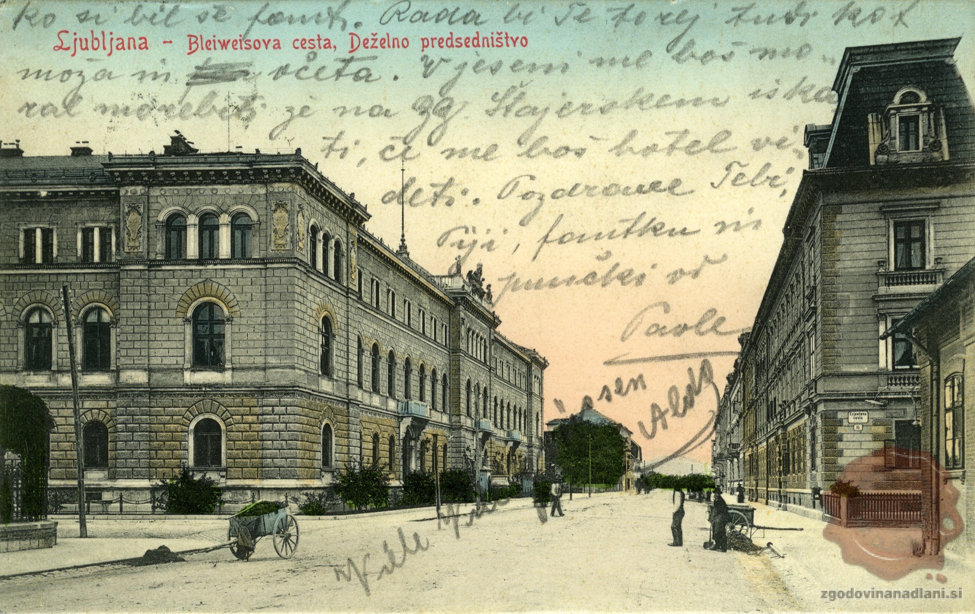 103-1_Ljubljana_Deželno_predsedstvo_Predsedniška_palača_Bleiweissova_cesta_Prešernova_cesta_1912