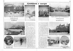 Ljubljana v snegu. Ilustrirani Slovenec (10.02.1929), letnik 5, številka 6, str. 4