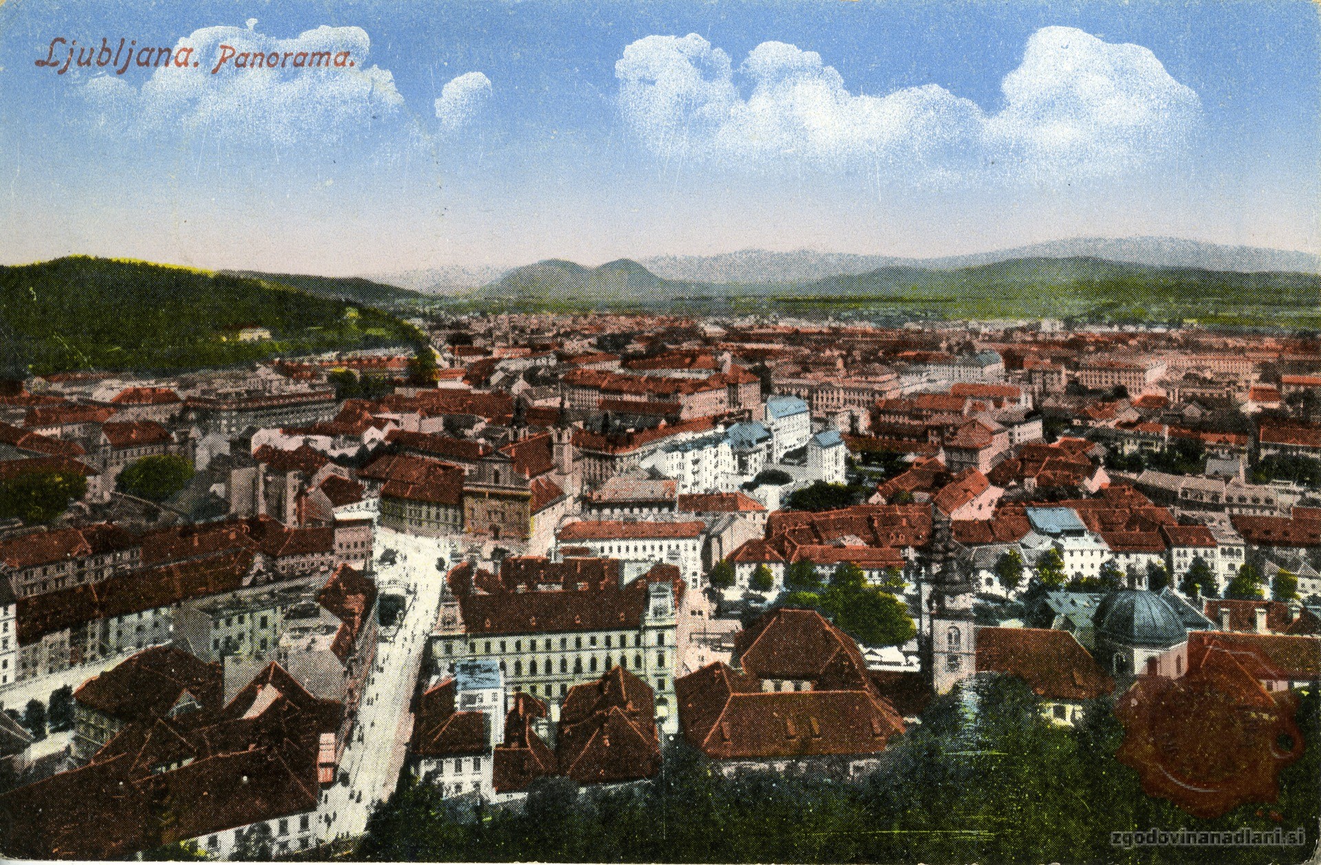 168-1_Ljubljana_Marijin_trg_Prešernov_trg_Frančiškanska_cerkev_Šmarna_gora