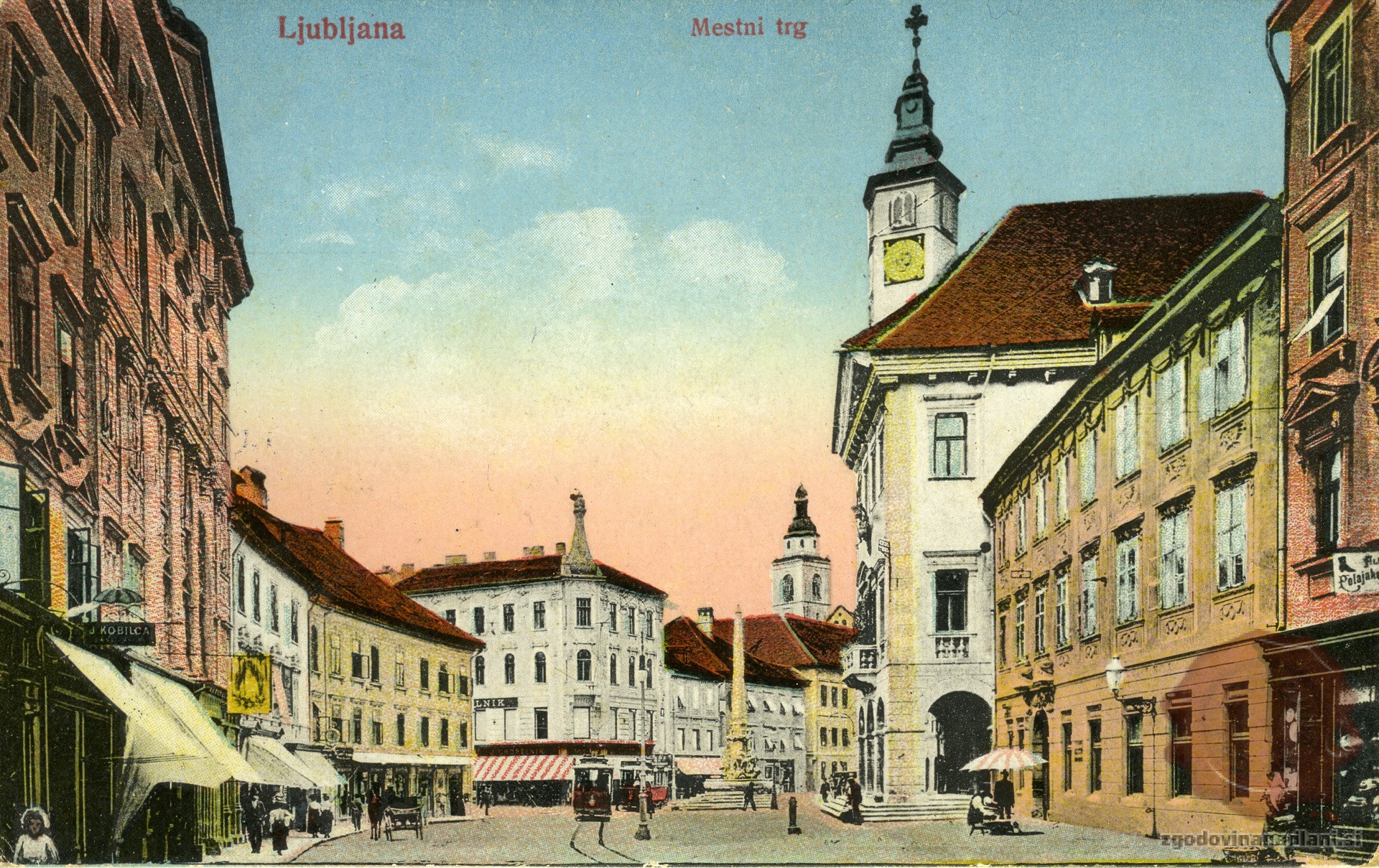 Ljubljana_Mestni_trg_Mestna_hiša_Rotovž_tramvaj_1928