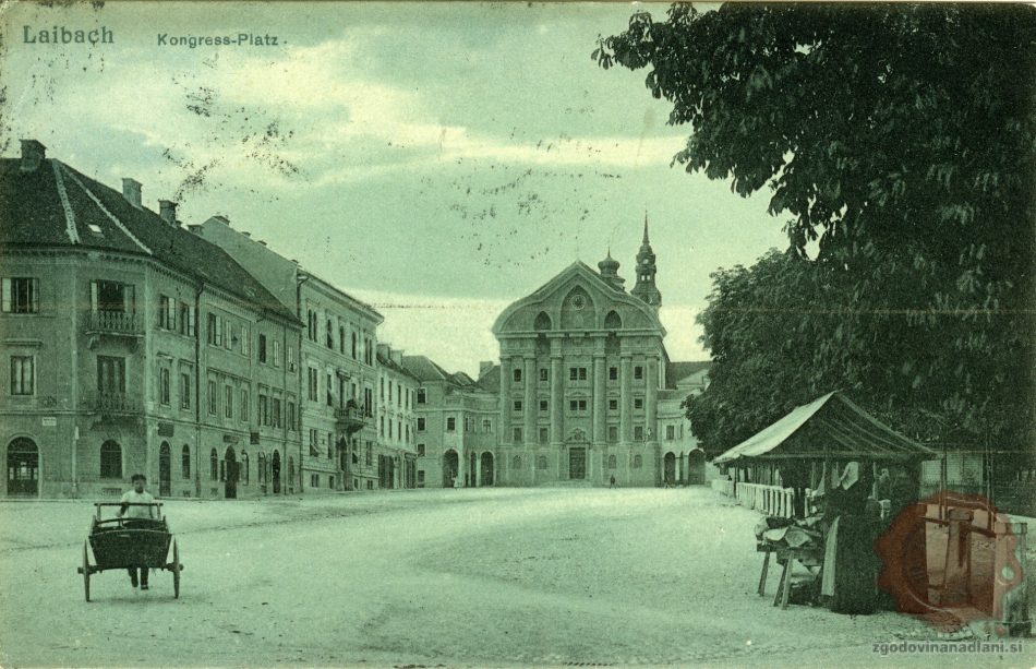 Ljubljana_Kongresni_trg_Uršulinska_cerkev_1906