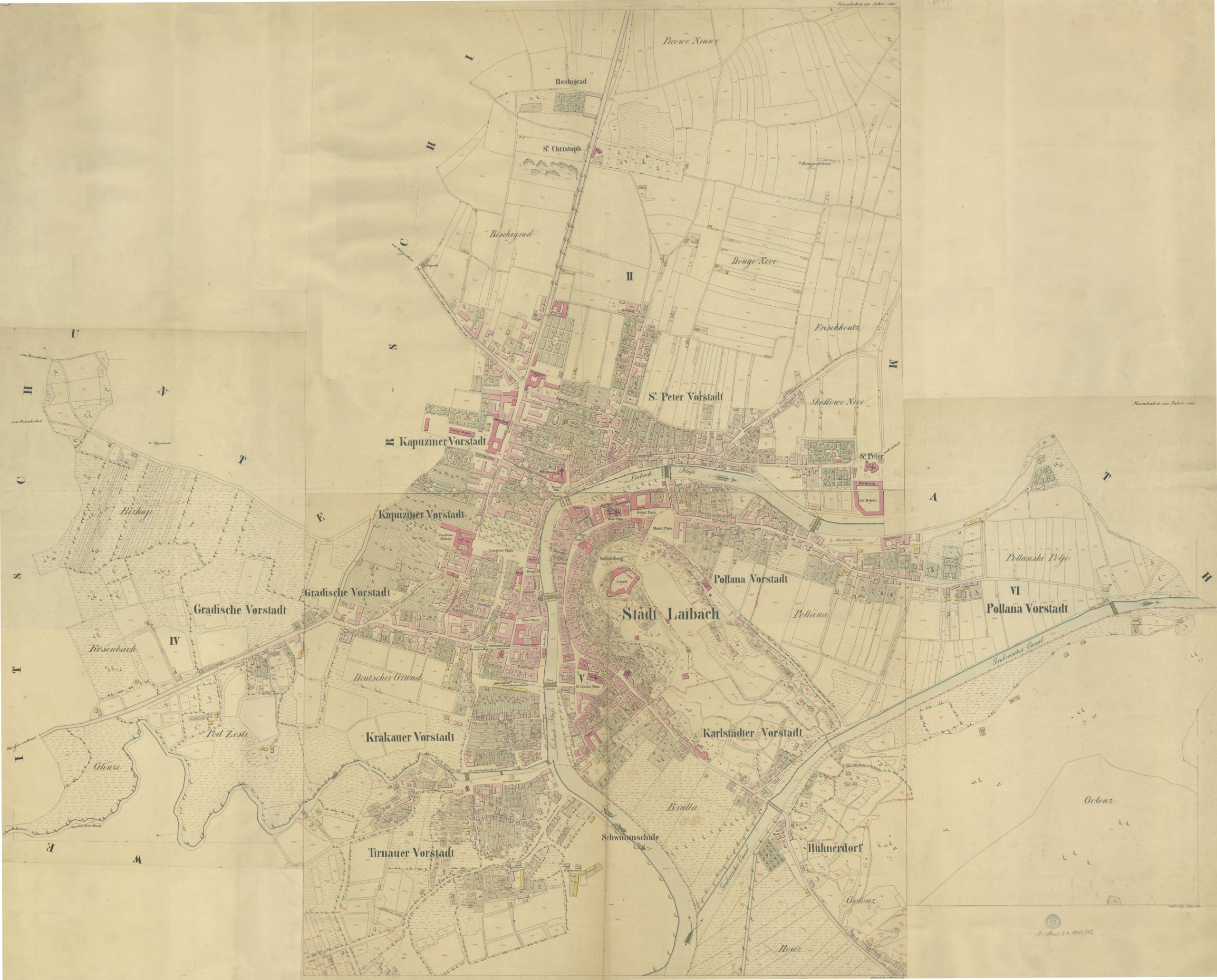 Katastrski načrt mesta Ljubljane 1841