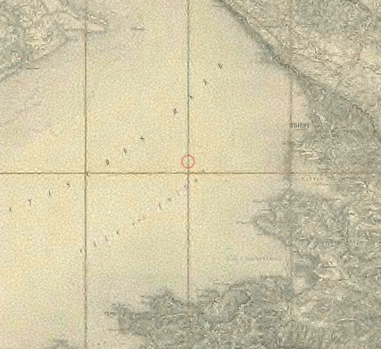 Zemljevid Tržaškega zaliva iz leta 1901.