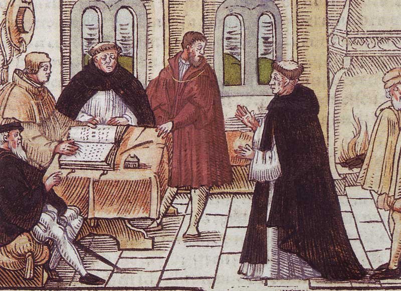 Luther pri augsburškem kardinalu Cajetanu, FOTO: Wikipedia