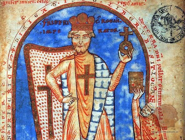 Friderik I. Barbarossa, Ilistracija iz konca 12. stoletja (FOTO Wikipedia)