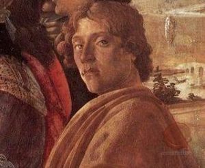 Boticelli je upodobil samega sebe na v svojem znamenitem delu Kronanje treh krajev, FOTO Wikipedia