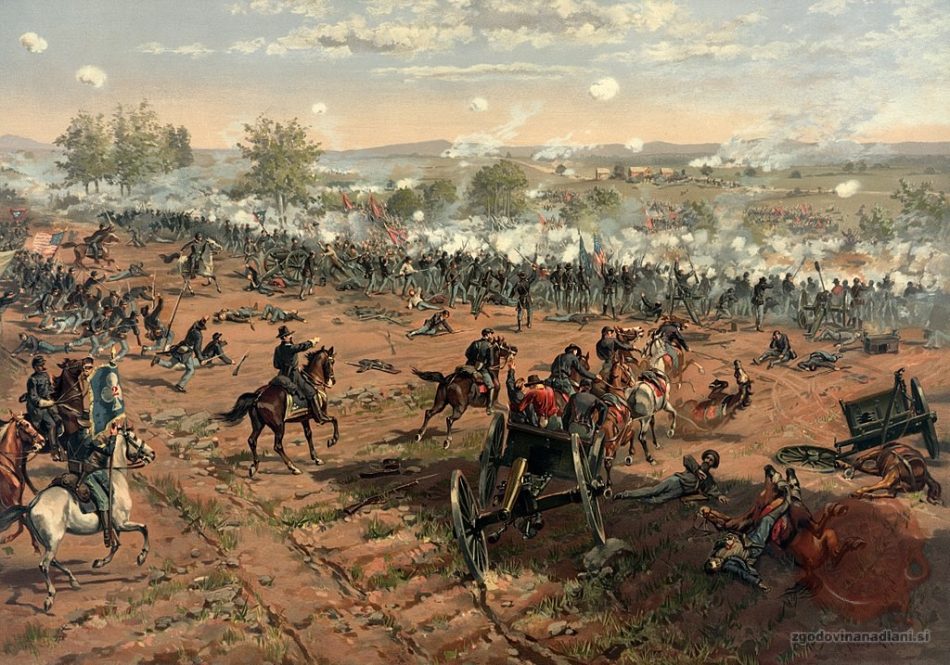 Ilustracija bitke pri Gettysburgu (FOTO: Wikipedia)