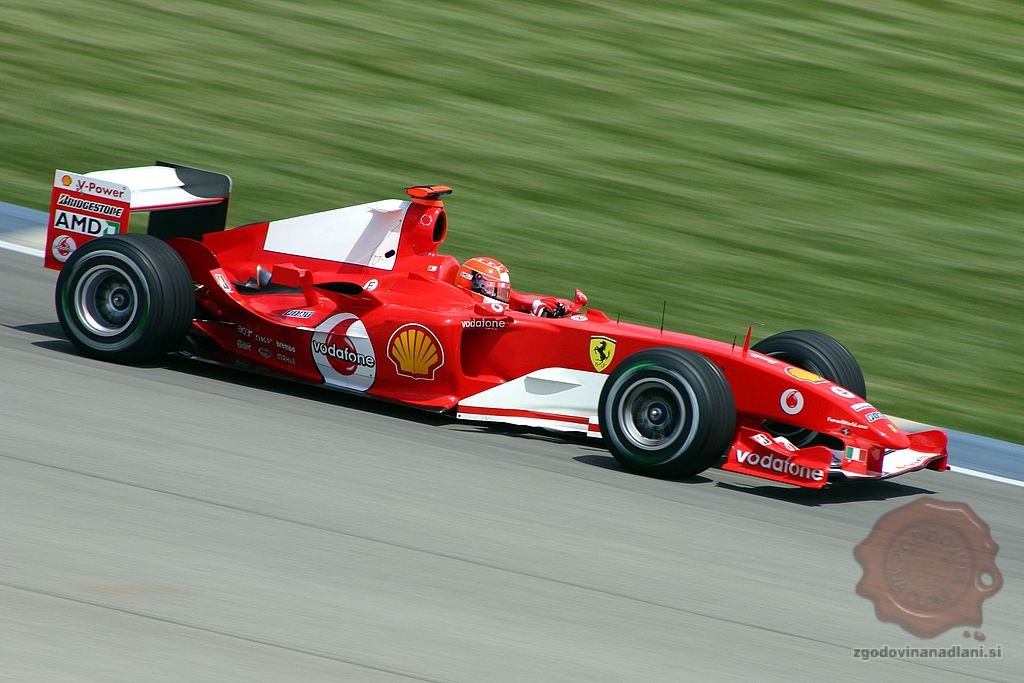 Ferrari iz leta 2004 je zadnji prinesel naslov svetovnega prvaka Schumacheru (FOTO: Wikipedia)