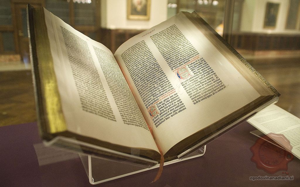 Gutenbergova 42 vrstična Biblija v javni mestni knjižnici v New Yorku, FOTO: Wikipedia