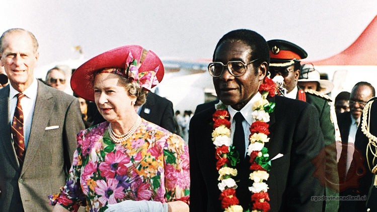 Mugabe z kraljico Elizabeto in princem Filipom (FOTO: http://www.thezimbabwenewslive.com)