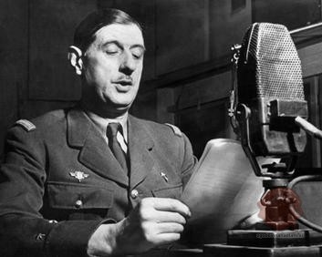 De Gaulle junija 1940 iz Londona poziva Francoze na boj proti nacizmu (FOTO: Wikipedia)